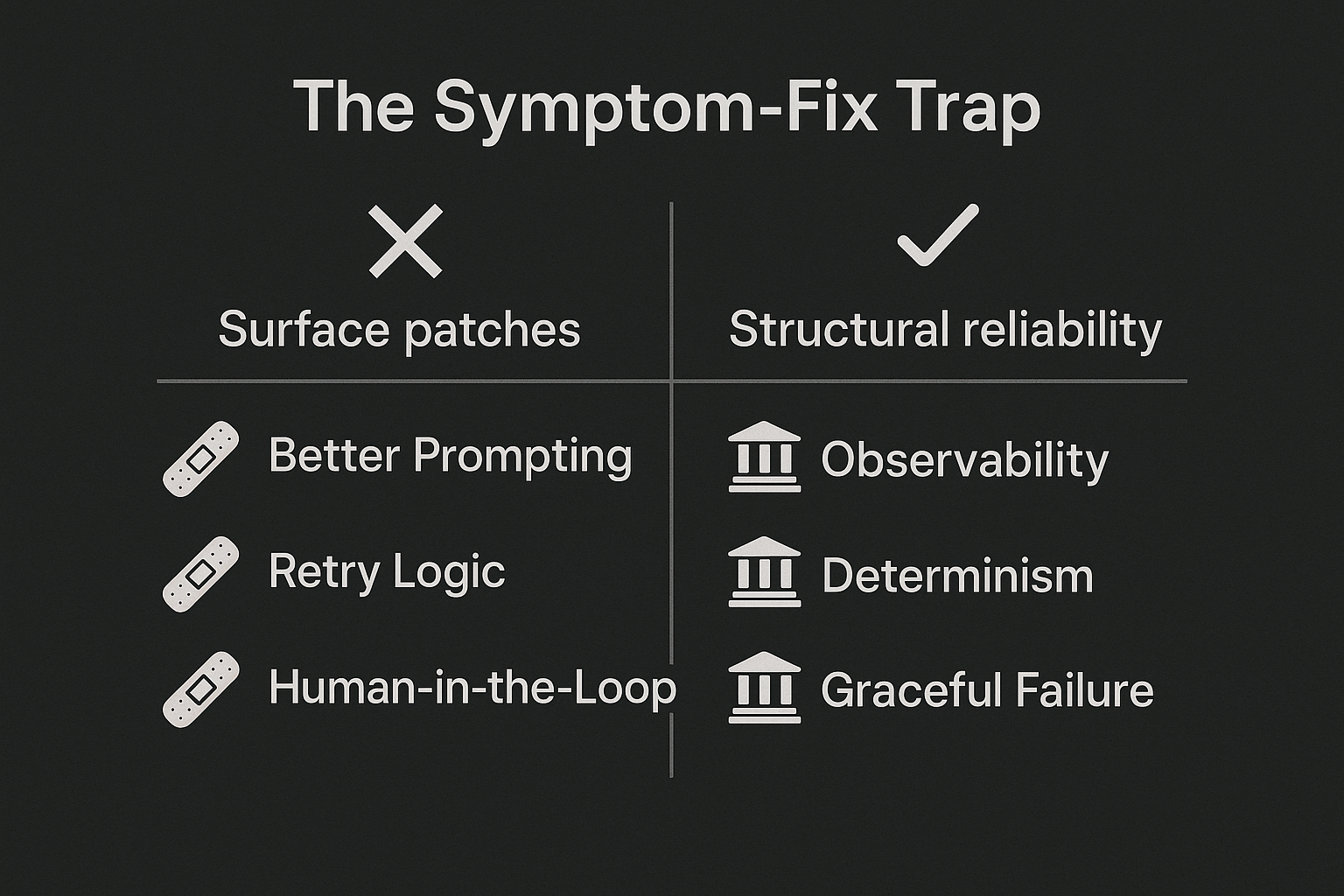 Surface patches vs structural reliability